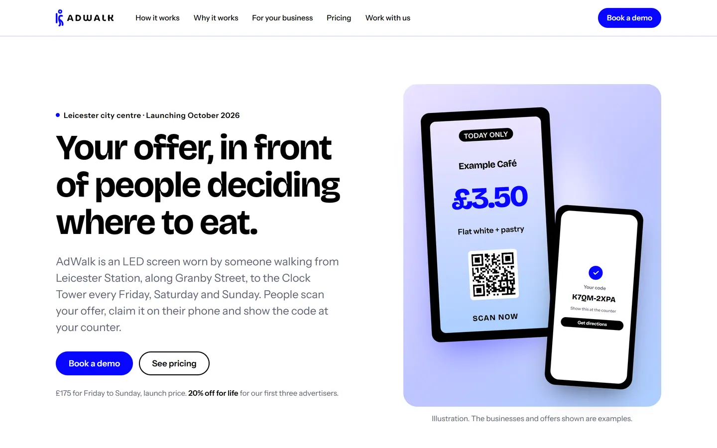 The AdWalk homepage on a laptop